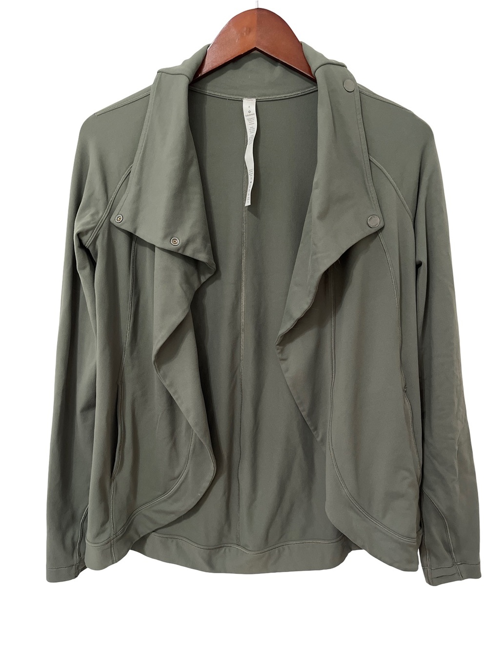 Lululemon Women’s Size 4 Olive Green Open Front Wrap Jacket